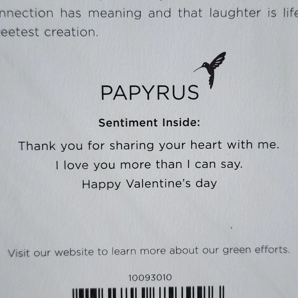 Papyrus Valentines Day Card Everett Collection First Kiss Pink Ribbon 10093010